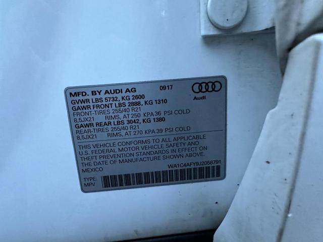 WA1C4AFY9J2058791 - 2018 AUDI SQ5 PRESTIGE WHITE photo 10
