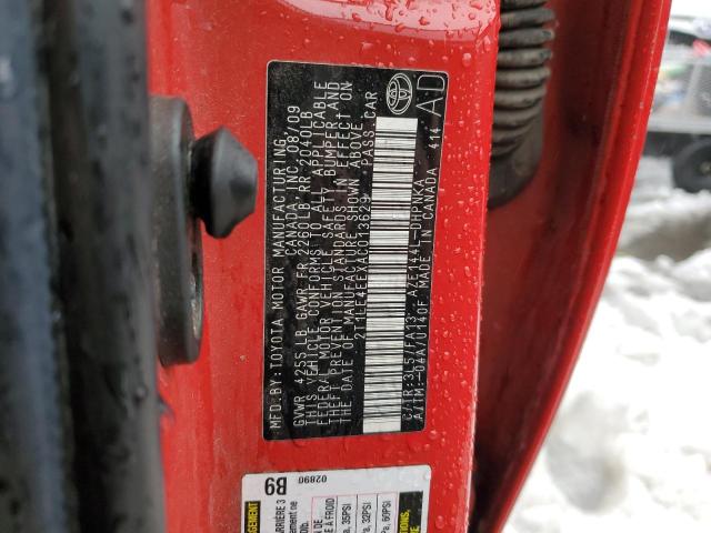 2T1LE4EEXAC013629 - 2010 TOYOTA COROLLA/MA S RED photo 12