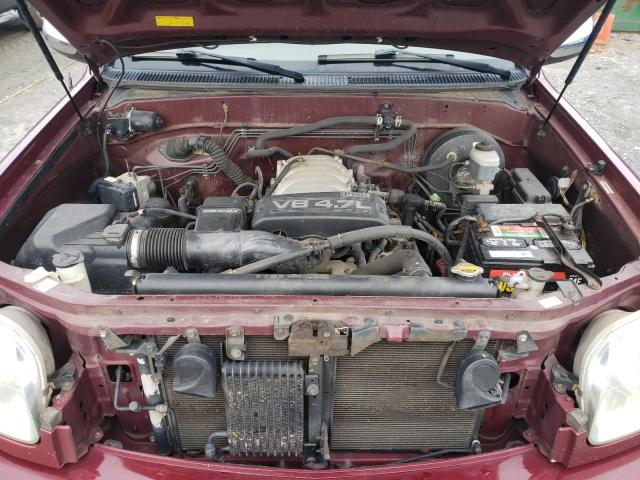 5TBDT48134S436852 - 2004 TOYOTA TUNDRA DOUBLE CAB LIMITED BURGUNDY photo 11