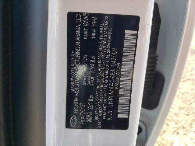 5NPLM4AG6MH047689 - 2021 HYUNDAI ELANTRA SEL WHITE photo 12