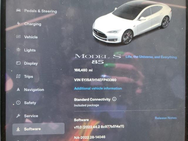 5YJSA1H14EFP43360 - 2014 TESLA MODEL S Ağ foto 9