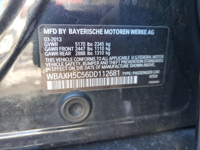 WBAXH5C56DD112681 - 2013 BMW 528 XI BLACK photo 12