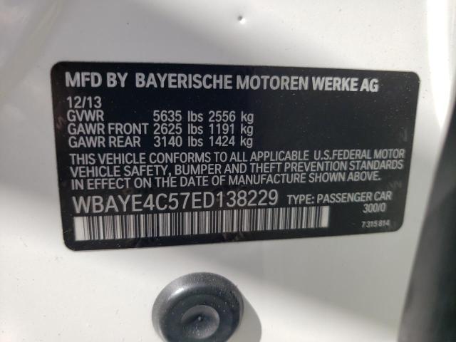 WBAYE4C57ED138229 - 2014 BMW 740 LI WHITE photo 12