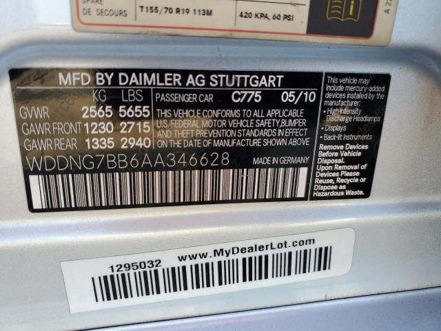 WDDNG7BB6AA346628 - 2010 MERCEDES-BENZ S 550 SILVER photo 12