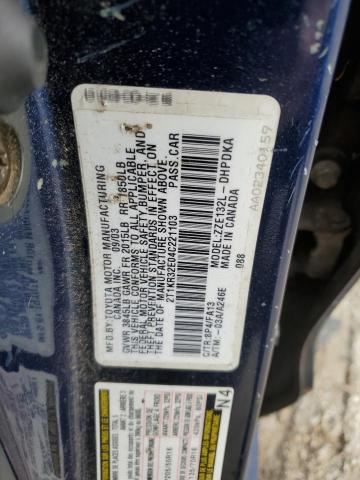 2T1KR32E04C221103 - 2004 TOYOTA COROLLA MA XR BLUE photo 12