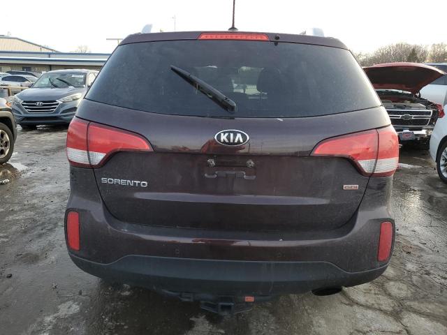 5XYKTCA62EG507021 - 2014 KIA SORENTO LX BURGUNDY photo 6