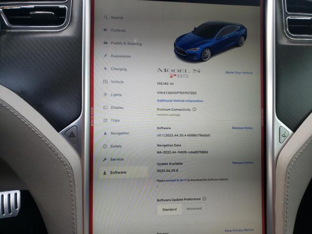 5YJSA1CP7DFP07222 - 2013 TESLA MODEL S Mavi foto 9