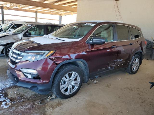 5FNYF6H1XJB022253 - 2018 HONDA PILOT LX BURGUNDY photo 1