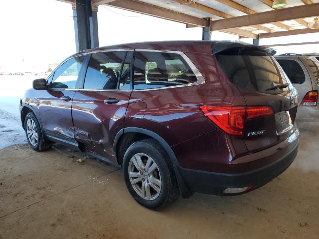 5FNYF6H1XJB022253 - 2018 HONDA PILOT LX BURGUNDY photo 2