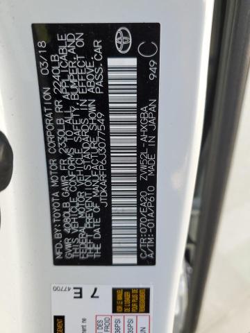 JTDKARFP6J3077549 - 2018 TOYOTA PRIUS PRIM 白色 照片 12