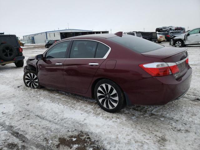 1HGCR6F56FA006673 - 2015 HONDA ACCORD HYBRID EXL MAROON photo 2