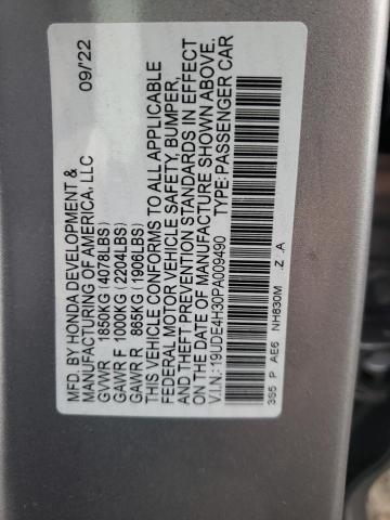 19UDE4H30PA009490 - 2023 ACURA INTEGRA A-SPEC SILVER photo 12