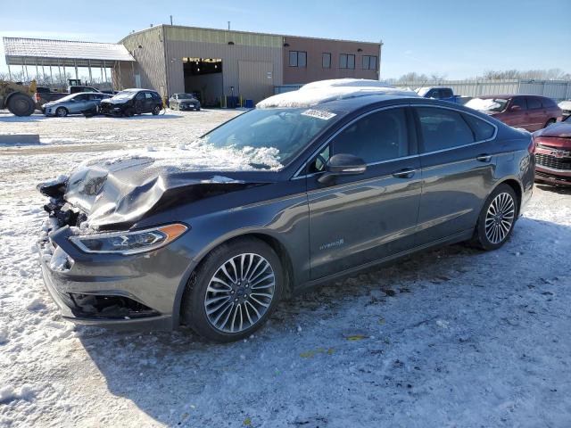 3FA6P0RU2JR120546 - 2018 FORD FUSION TITANIUM/PLATINUM HEV GRAY photo 1