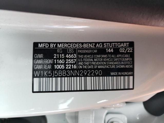 W1K5J5BB3NN292290 - 2022 MERCEDES-BENZ CLA AMG 35 4MATIC WHITE photo 12