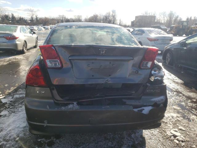 2HGES16524H595848 - 2004 HONDA CIVIC LX GRAY photo 6