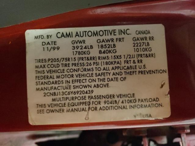 2CNBJ13C6Y6920439 - 2000 CHEVROLET TRACKER RED photo 12