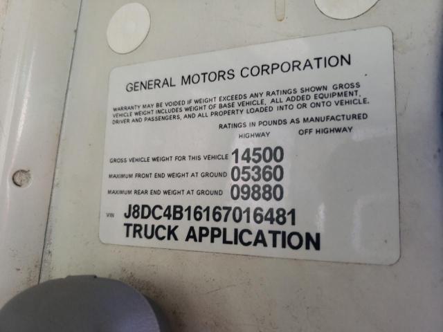 J8DC4B16167016481 - 2006 GMC W4500 W45042 WHITE photo 12