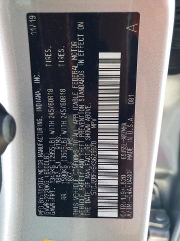 5TDJZRFH6KS629970 - 2019 TOYOTA HIGHLANDER SE SILVER photo 14