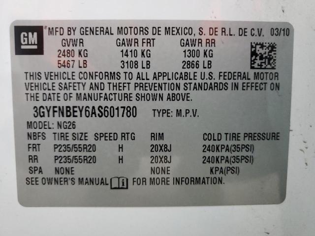 3GYFNBEY6AS601780 - 2010 CADILLAC SRX PERFORMANCE COLLECTION Ақ фото 14