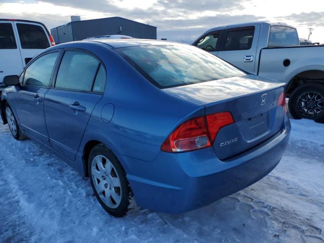 1HGFA16587L129145 - 2007 HONDA CIVIC LX BLUE photo 2