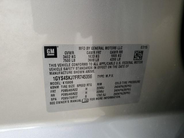 1GYS4SKJ7FR745356 - 2015 CADILLAC ESCALADE ESV LUXURY TAN photo 13