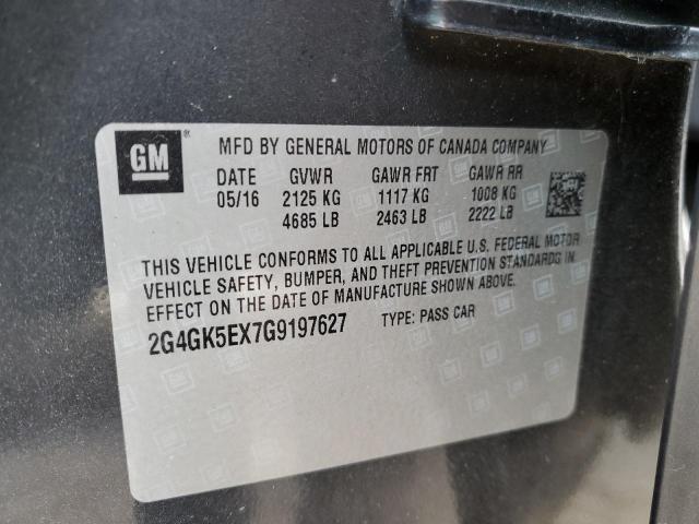 2G4GK5EX7G9197627 - 2016 BUICK REGAL გრაფიტი ფოტო 12