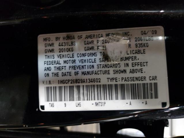 1HGCP26829A134602 - 2009 HONDA ACCORD EXL BLACK photo 13