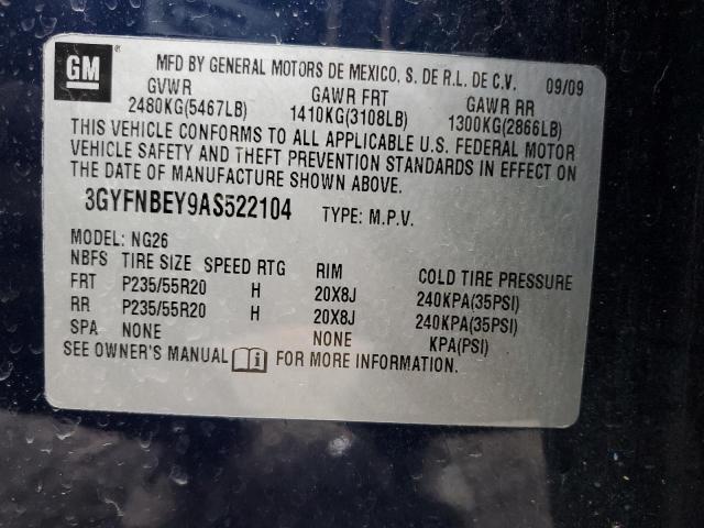 3GYFNBEY9AS522104 - 2010 CADILLAC SRX PERFORMANCE COLLECTION Көк фото 14