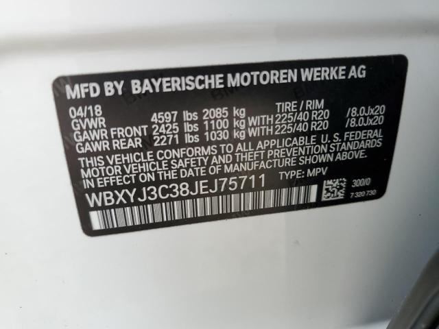 WBXYJ3C38JEJ75711 - 2018 BMW X2 SDRIVE28I WHITE photo 13