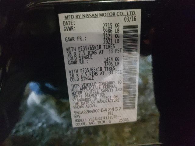 5N1AR2MN9GC642457 - 2016 NISSAN PATHFINDER S BLACK photo 14