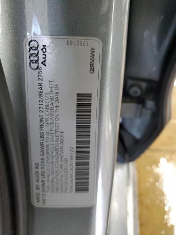 WAUJGAFC3CN166122 - 2012 AUDI A6 PRESTIGE ვერცხლისფერი ფოტო 12