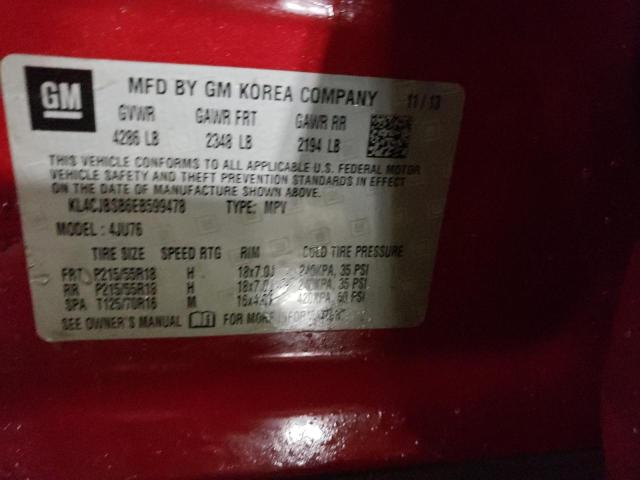 KL4CJBSB6EB599478 - 2014 BUICK ENCORE CONVENIENCE 勃艮第红 照片 13