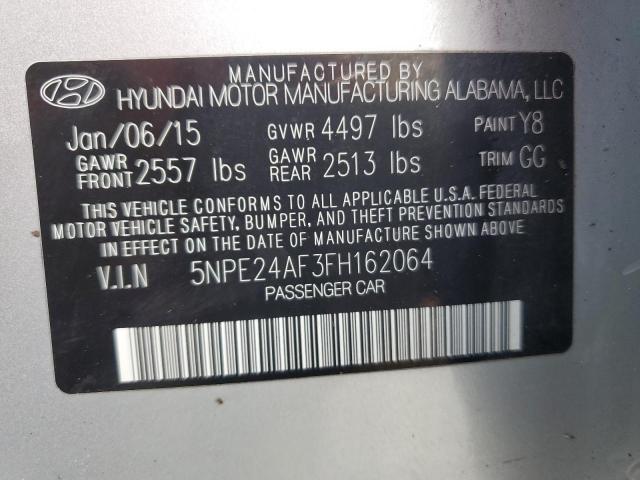 5NPE24AF3FH162064 - 2015 HYUNDAI SONATA SE SILVER photo 12