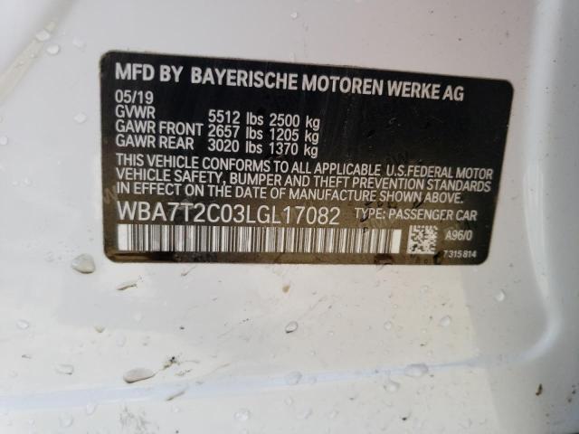 WBA7T2C03LGL17082 - 2020 BMW 740 I WHITE photo 13