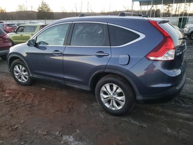 5J6RM4H77EL073211 - 2014 HONDA CR-V EXL BLUE photo 2