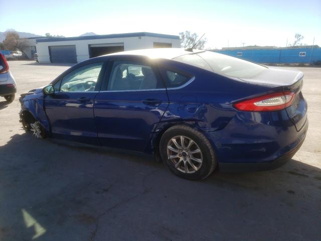 3FA6P0G79FR305049 - 2015 FORD FUSION S BLUE photo 2