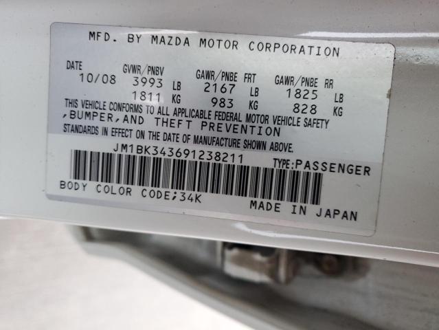 JM1BK343691238211 - 2009 MAZDA 3 S WHITE photo 13