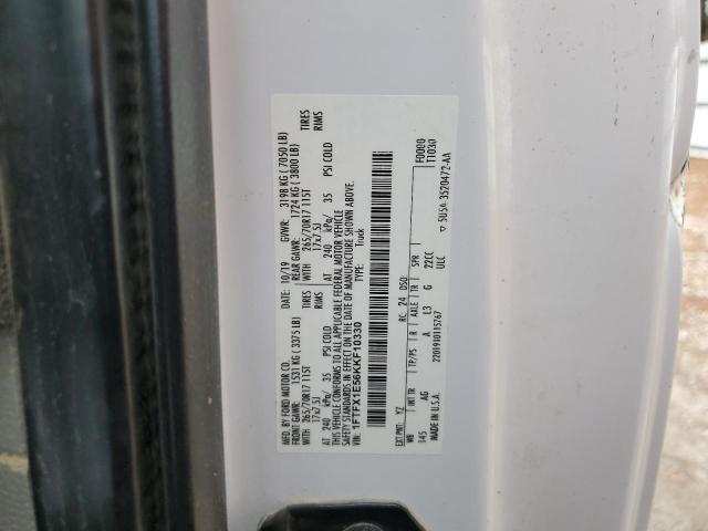 1FTFX1E56KKF10330 - 2019 FORD F150 SUPER CAB WHITE photo 12