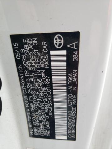 JTKJF5C70FJ011987 - 2015 TOYOTA SCION TC 白色 照片 12