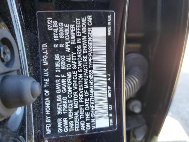 SHHFK7H44MU424565 - 2021 HONDA CIVIC SPORT Noir photo 13