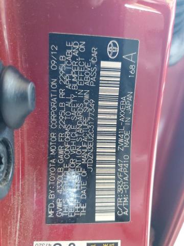 JTDZN3EU2C3177349 - 2012 TOYOTA PRIUS V RED photo 12