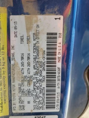 5TFSZ5AN5GX003354 - 2016 TOYOTA TACOMA ACCESS CAB ლურჯი ფოტო 12