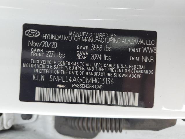 5NPLL4AG0MH013136 - 2021 HYUNDAI ELANTRA SE WHITE photo 13