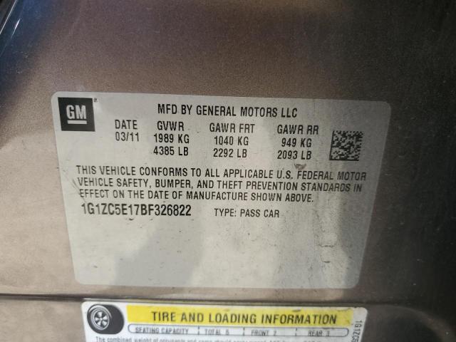 1G1ZC5E17BF326822 - 2011 CHEVROLET MALIBU 1LT TAN photo 12