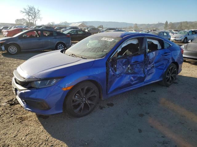 19XFC2F89KE204123 - 2019 HONDA CIVIC SPORT BLUE photo 1