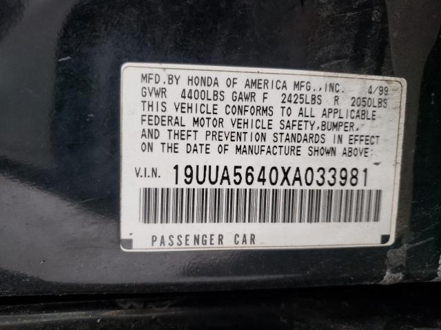 19UUA5640XA033981 - 1999 ACURA 3.2TL BLACK photo 12