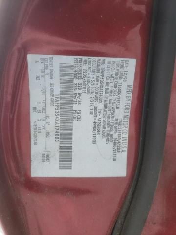 1FAFP53S4XA174003 - 1999 FORD TAURUS SE RED photo 12