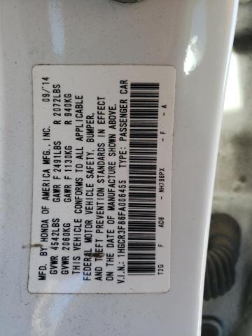 1HGCR3F86FA006455 - 2015 HONDA ACCORD EXL WHITE photo 12