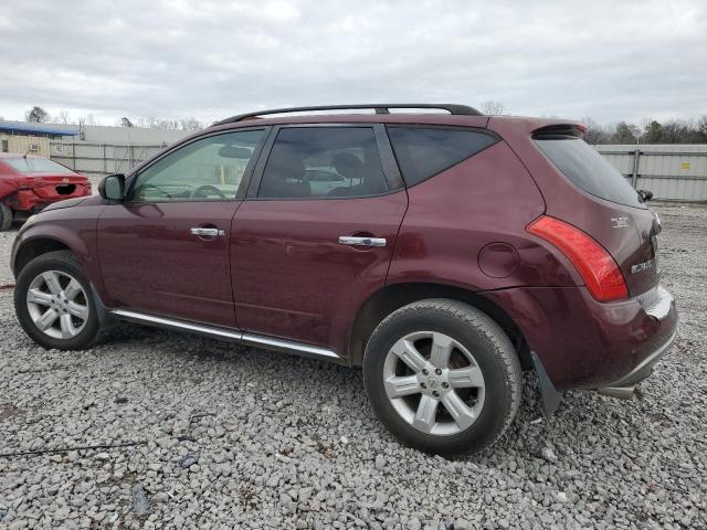 JN8AZ08T37W530595 - 2007 NISSAN MURANO SL MAROON photo 2