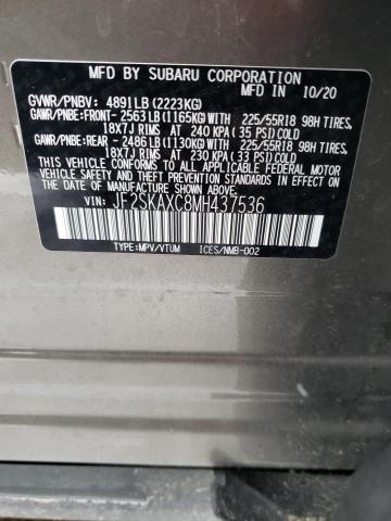 JF2SKAXC8MH437536 - 2021 SUBARU FORESTER TOURING 棕色 照片 14